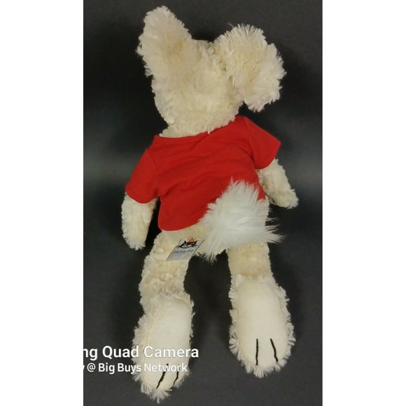 JellyCat 16" Slackajack Cream Fur Bunny Rabbit Plush & Red "Up Late @ STATE" Tee - Picture 3 of 12